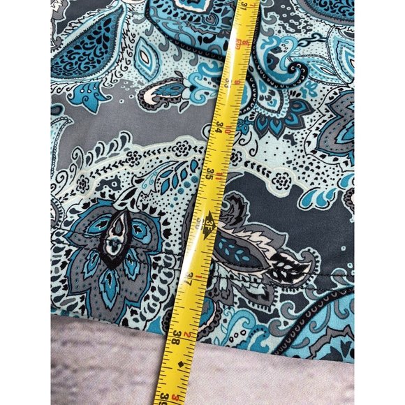 Athleta Women's Pack Everywhere Halter Dress Size 0 Meteor Gray Blue Paisley Zip - Picture 14 of 15